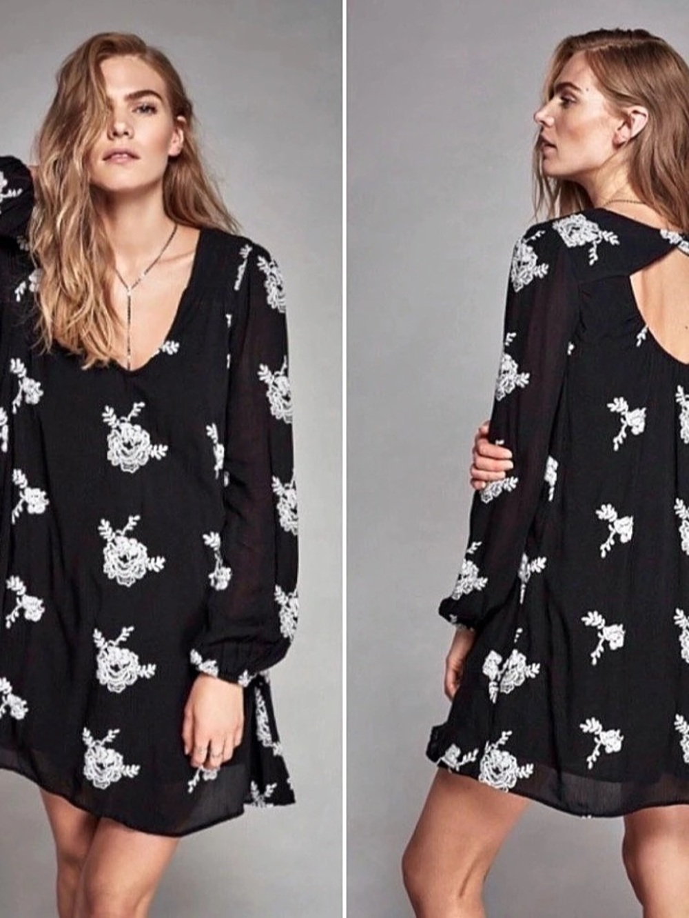 Free People Emma Dress Small Embroidered